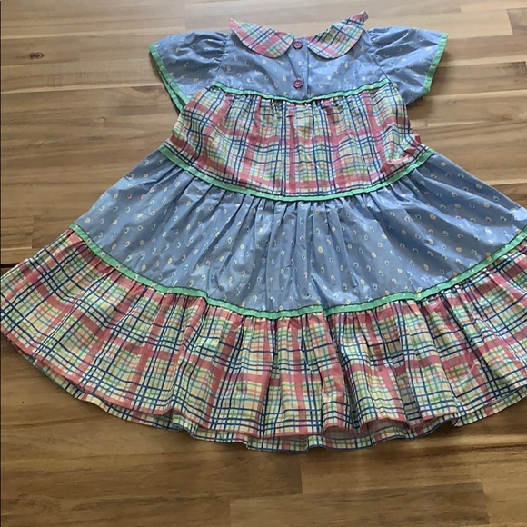 Warm heart pastel plaid & polka dot spring dress - Picture 3 of 6